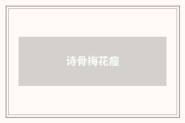 诗骨梅花瘦