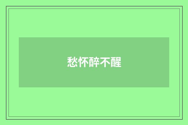 愁怀醉不醒