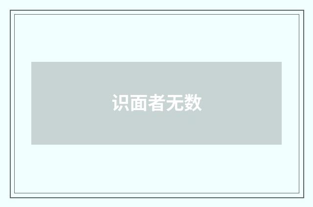 识面者无数