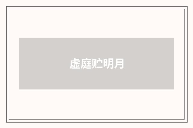 虚庭贮明月