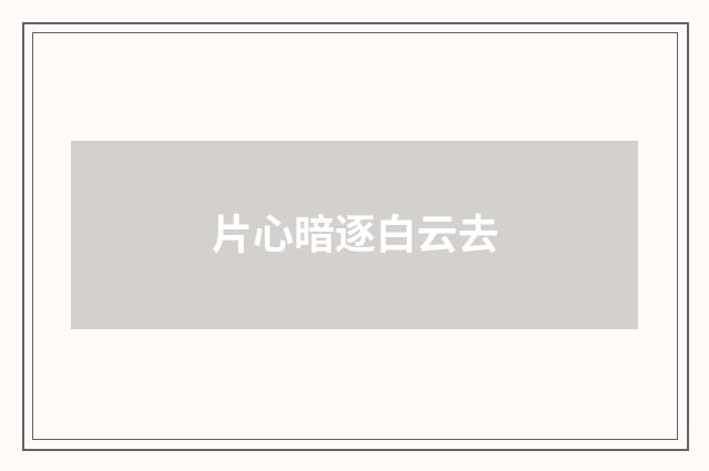 片心暗逐白云去