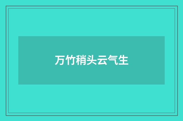 万竹稍头云气生