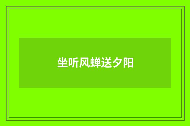 坐听风蝉送夕阳