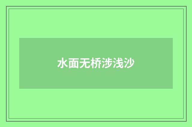 水面无桥涉浅沙