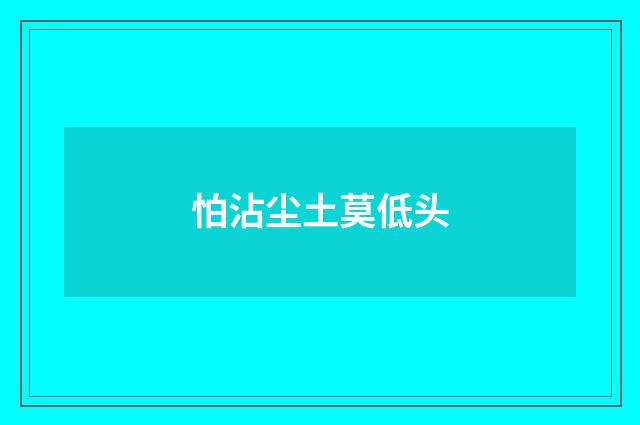 怕沾尘土莫低头
