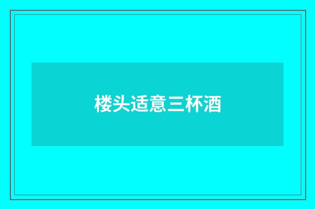 楼头适意三杯酒