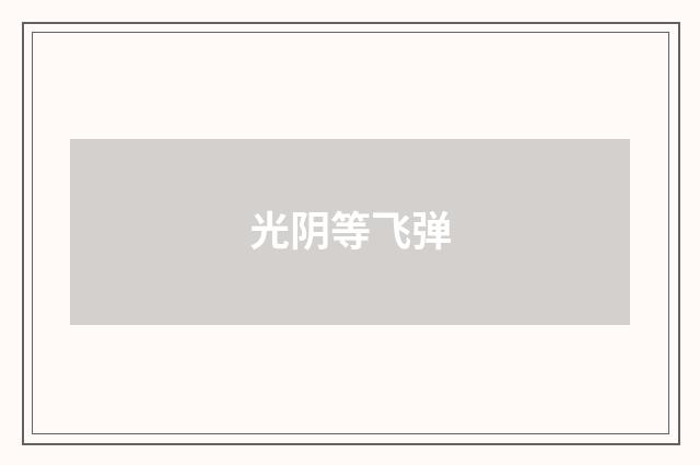 光阴等飞弹