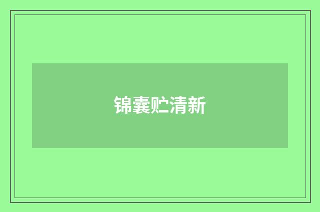 锦囊贮清新