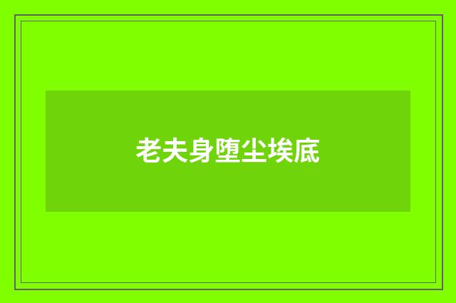 老夫身堕尘埃底