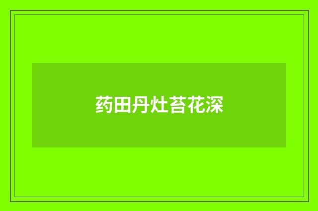 药田丹灶苔花深