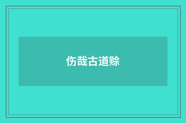 伤哉古道赊