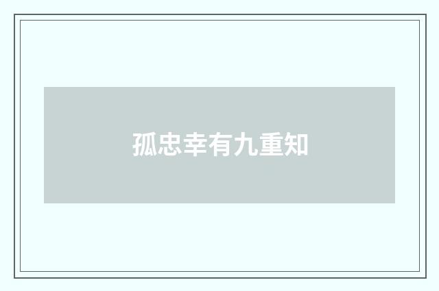 孤忠幸有九重知