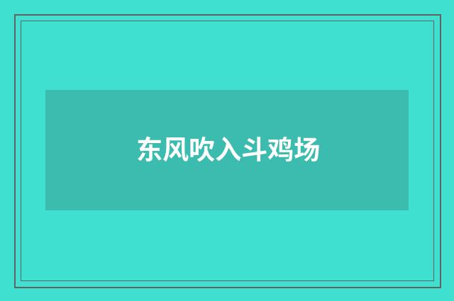 东风吹入斗鸡场