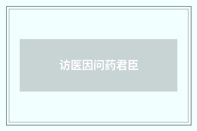 访医因问药君臣