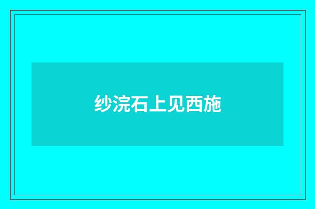 纱浣石上见西施