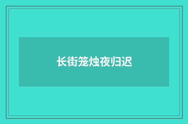 长街笼烛夜归迟