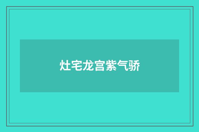灶宅龙宫紫气骄