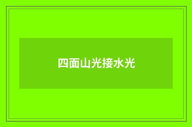 四面山光接水光
