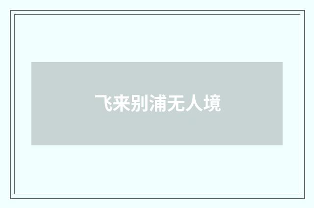 飞来别浦无人境