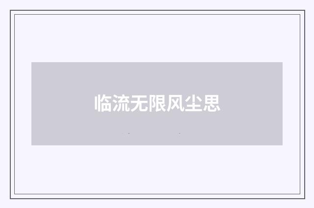 临流无限风尘思