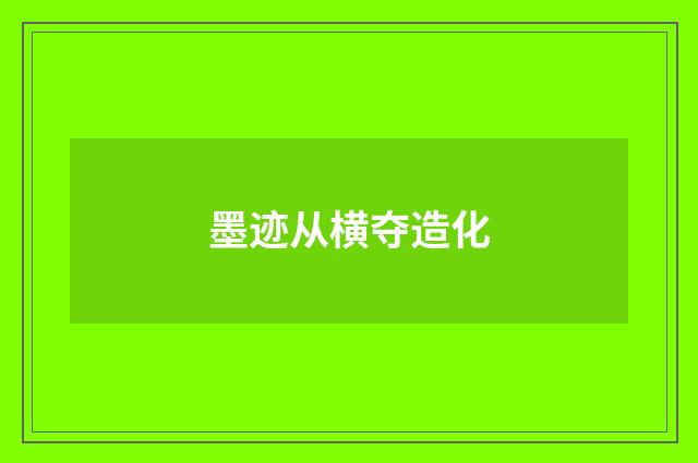 墨迹从横夺造化