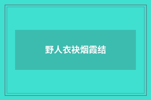 野人衣袂烟霞结