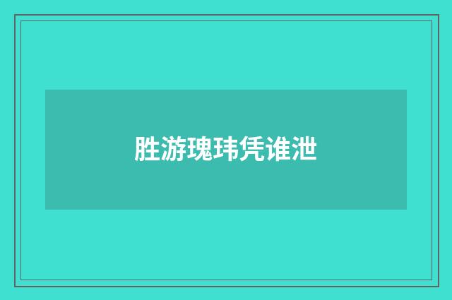 胜游瑰玮凭谁泄