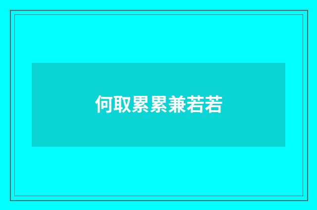 何取累累兼若若