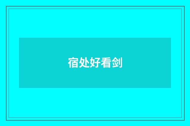 宿处好看剑