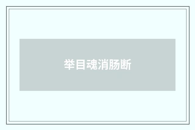 举目魂消肠断