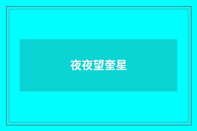 夜夜望奎星