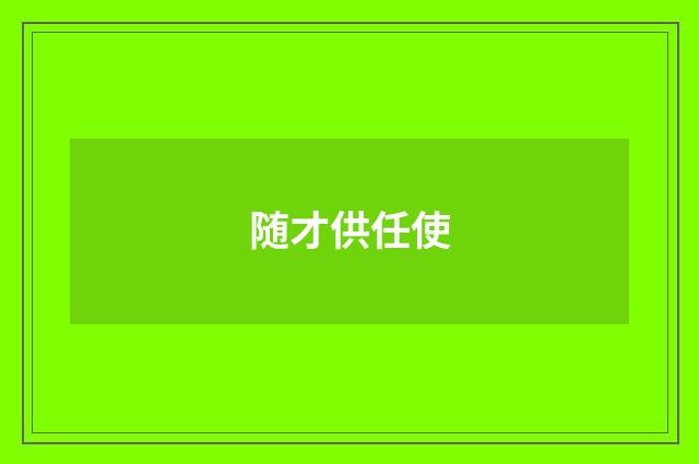 随才供任使