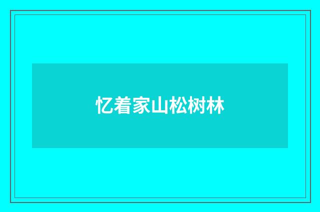 忆着家山松树林