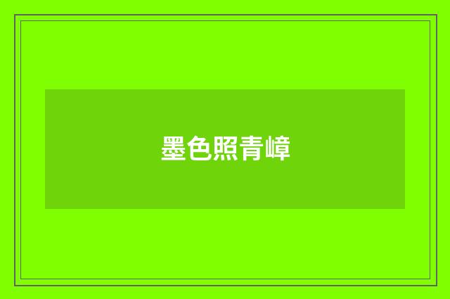 墨色照青嶂