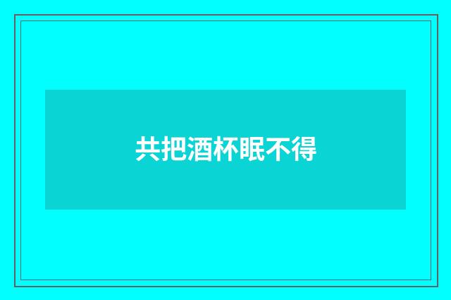 共把酒杯眠不得