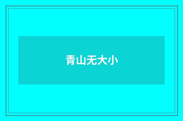 青山无大小