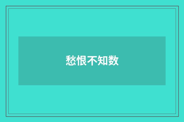 愁恨不知数