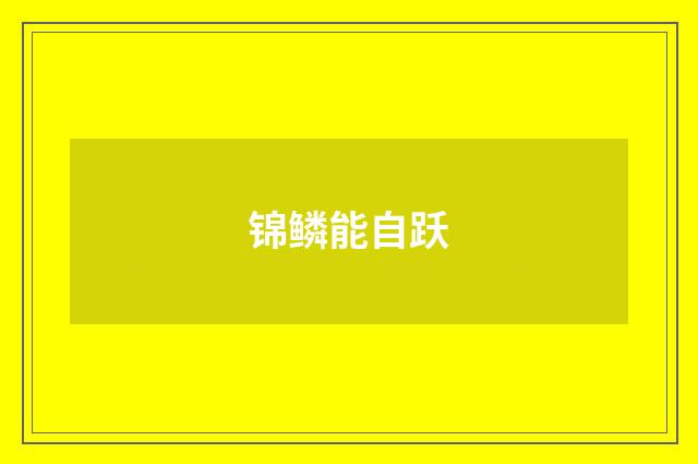 锦鳞能自跃