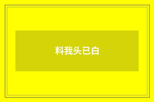 料我头已白
