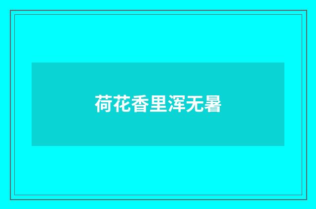 荷花香里浑无暑