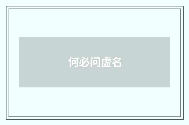 何必问虚名