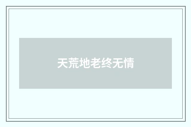 天荒地老终无情