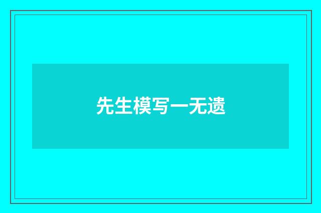 先生模写一无遗