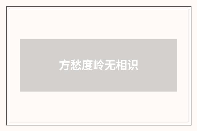 方愁度岭无相识