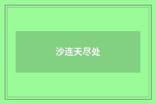 沙连天尽处