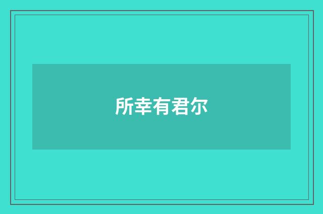 所幸有君尔