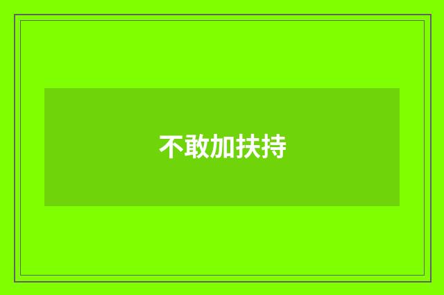 不敢加扶持