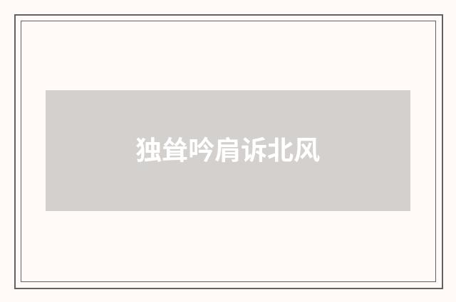 独耸吟肩诉北风