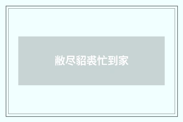 敝尽貂裘忙到家