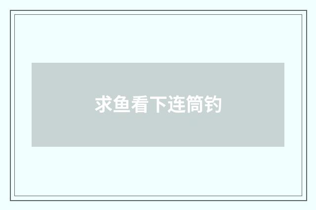 求鱼看下连筒钓